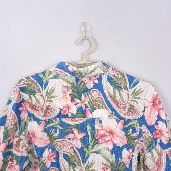 TOMMY BAHAMA LADIES LINEN BUTTON DOWN SIZE LARGE BEACHY BOHO RELAXED - Picture 5 of 13